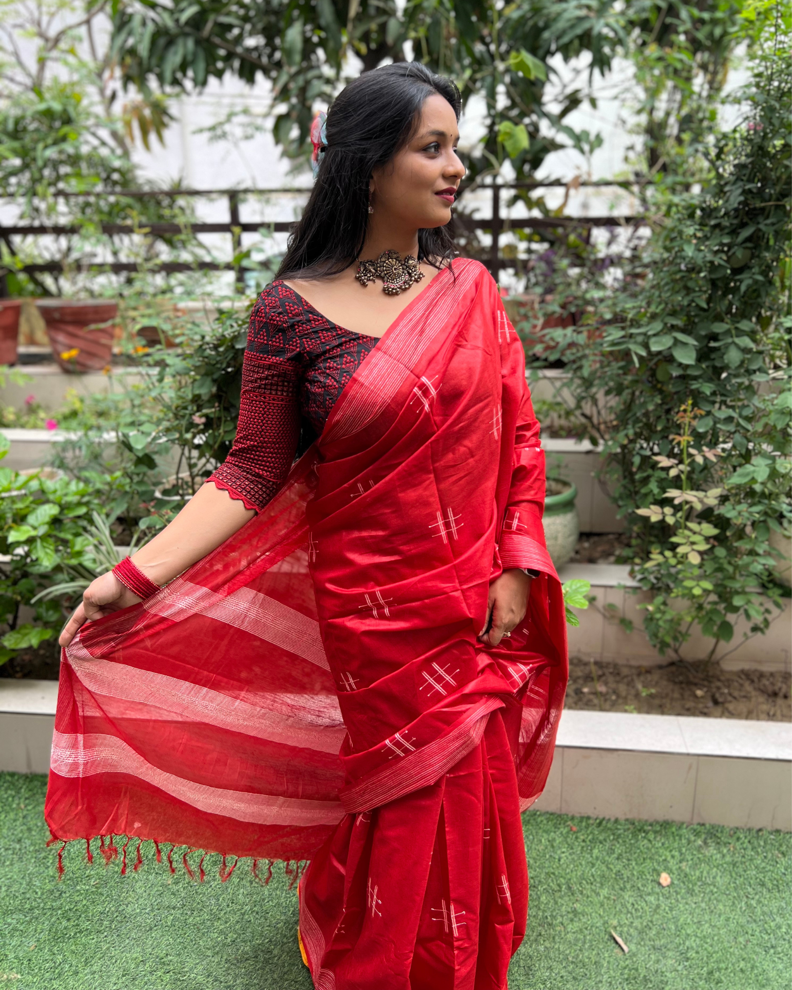 Ziyorah| Katan Silk Saree Red Color Weaving Design With Blouse