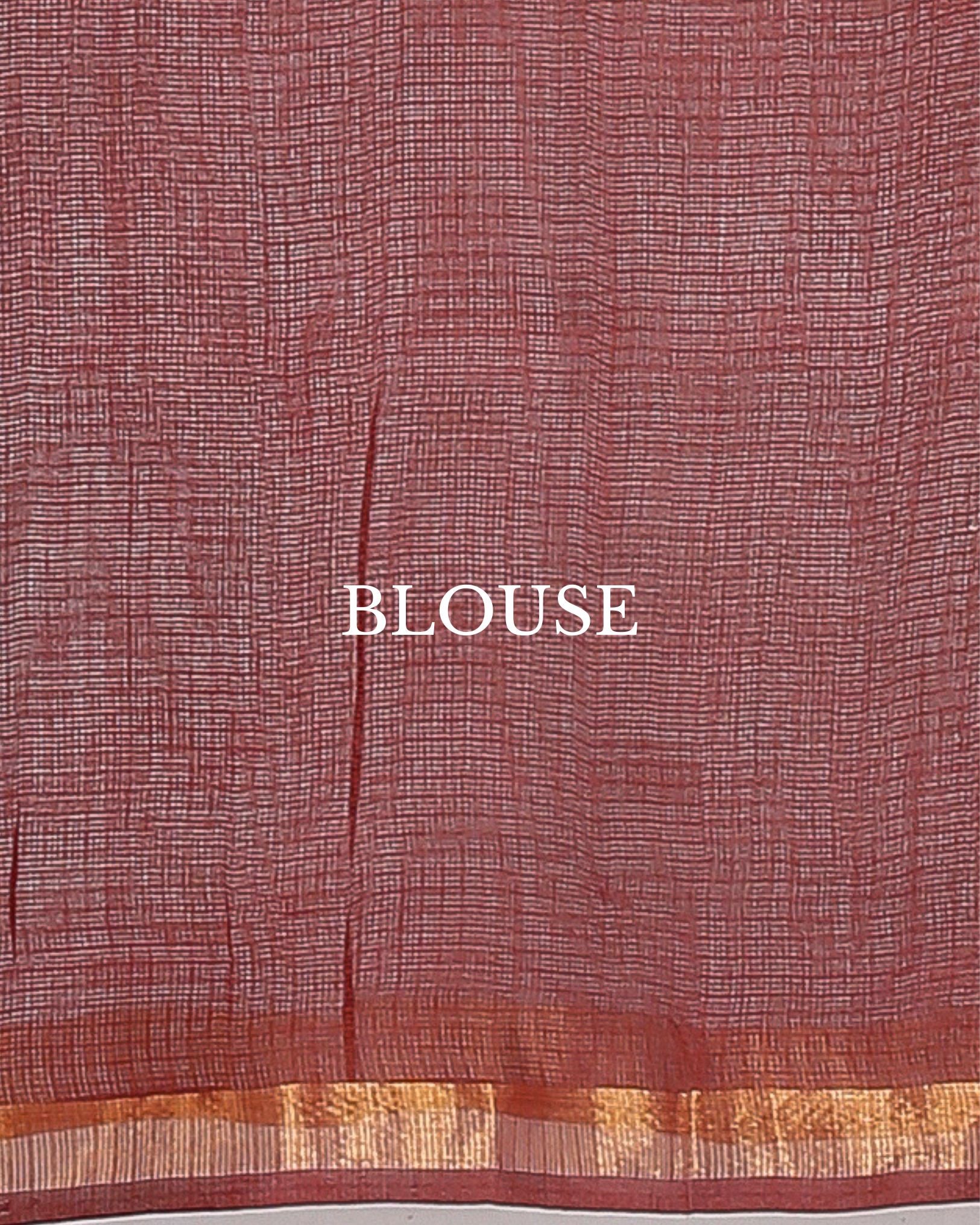 Ziyorah | Kota Silk Maroon Saree Plain With Running Blouse