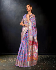 Ziyorah | Kashifa Silk Handloom Weaving Purple Saree