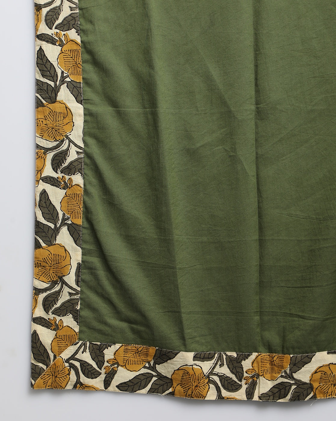 Ziyorah | Blockprinted Cotton Green Stitched Lehanga