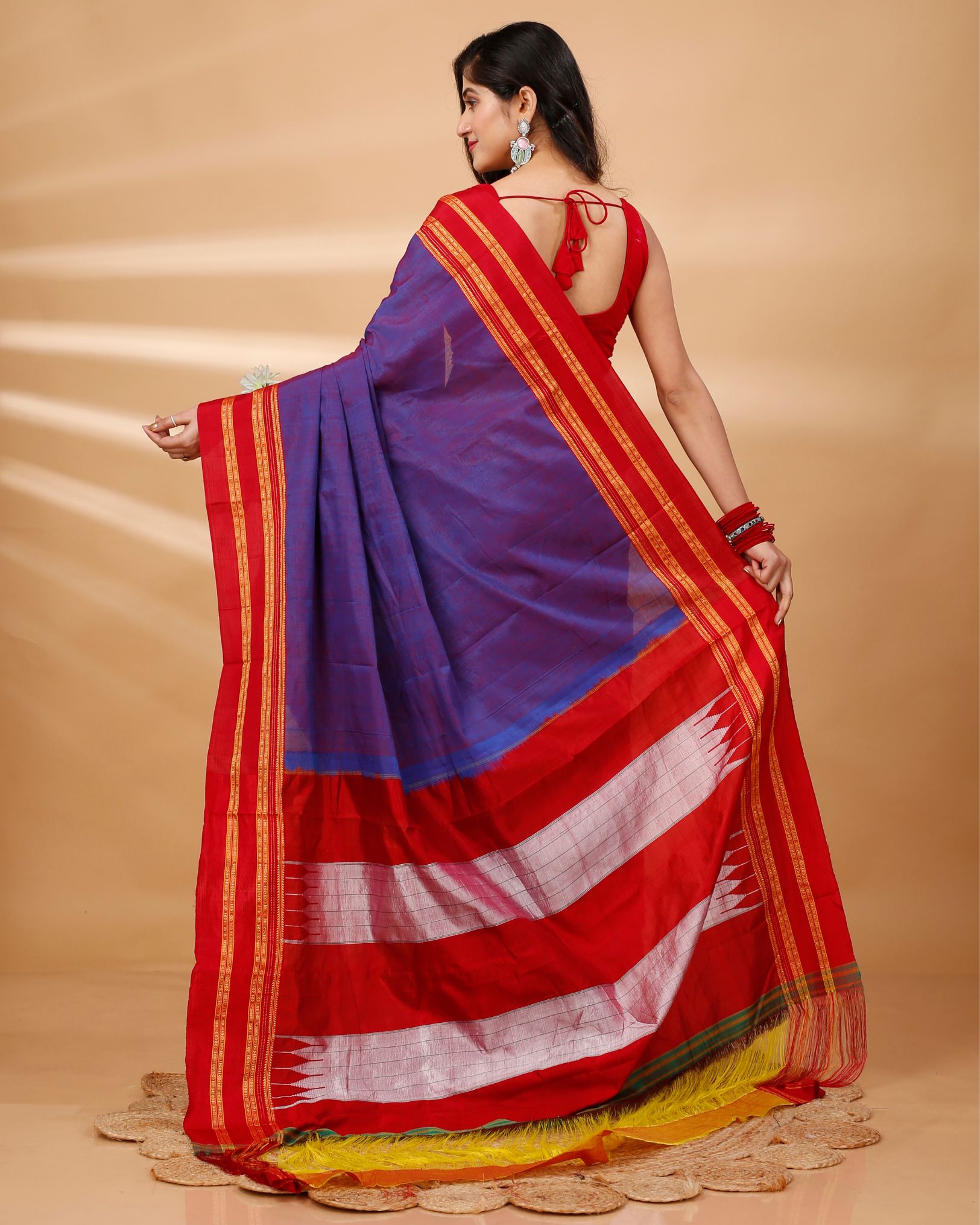 Ziyorah| Ilkal Handloom Cotton Silk Saree Faded Purple Color With Running Blouse