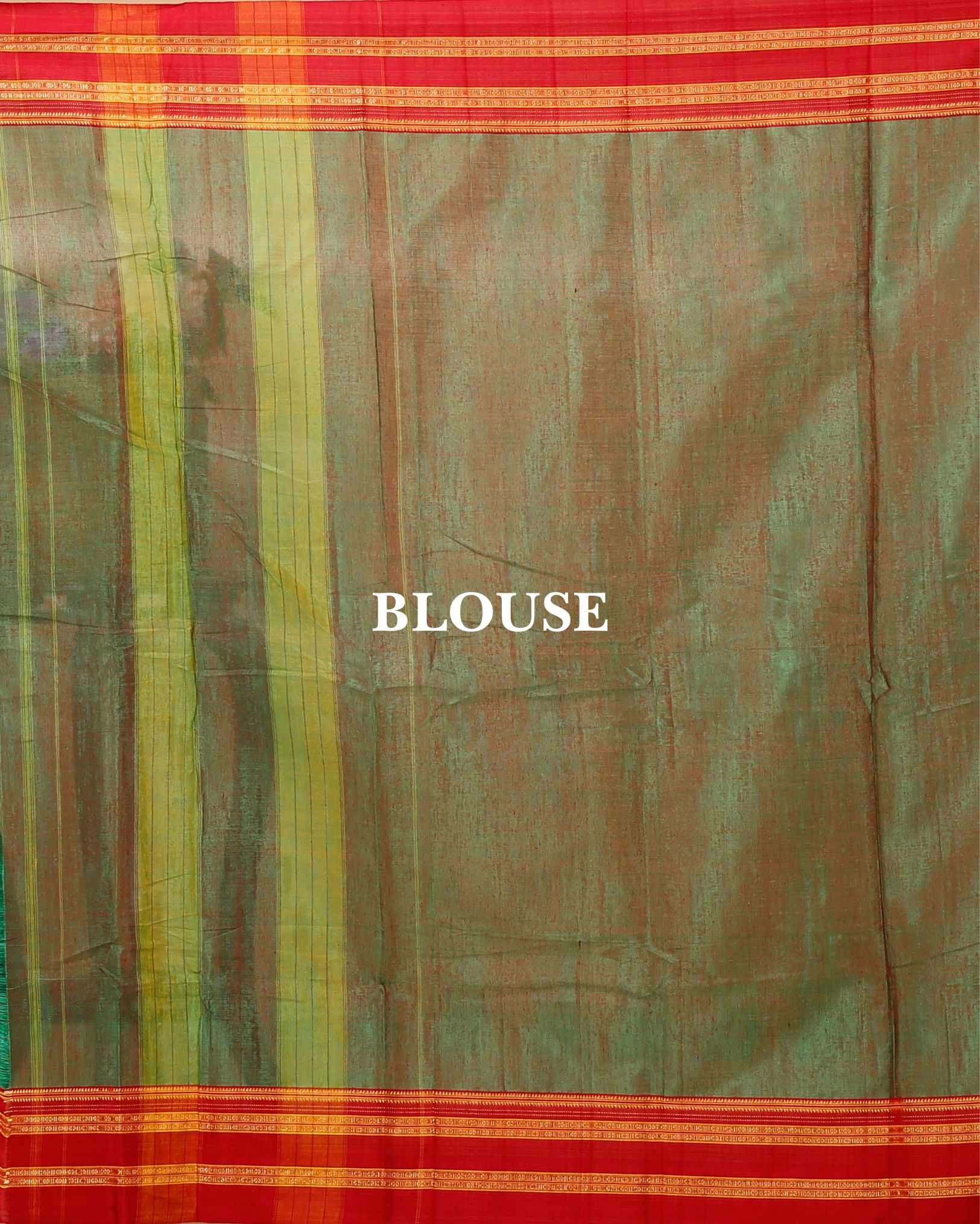 Ziyorah| Ilkal Handloom Cotton Silk Saree Fern Green Color With Running Blouse