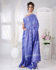 Ziyorah | Katan Silk Saree Lavender Blue Color Weaving Design With Blouse