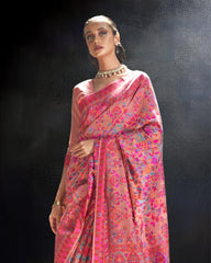 Ziyorah | Kashmira Silk Banarsi Brocade Peach Saree